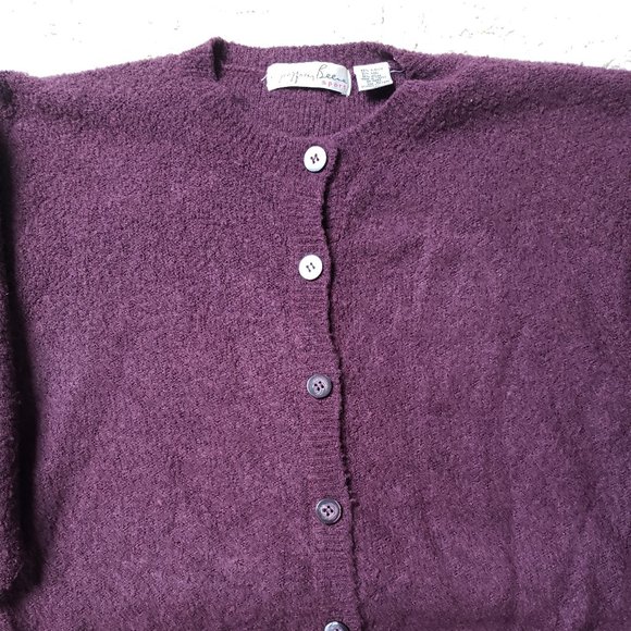 Geoffrey Beene Maroon Boucle Cardigan SzXL - Picture 4 of 6